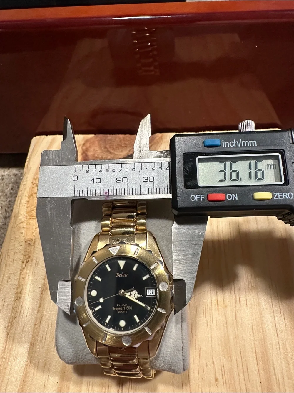 Blair Gold-Tone Men's Dive Watch with Black Dial